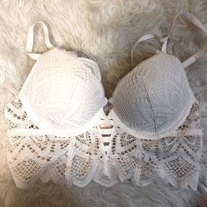 La Sanza White Lace Bra